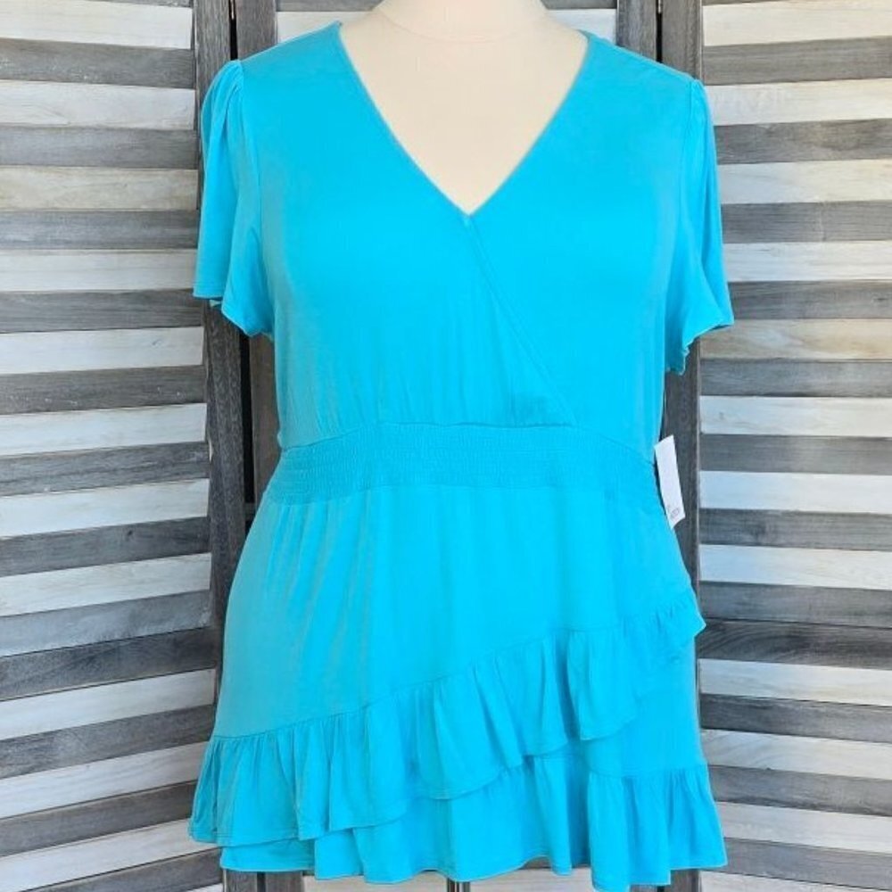 Smocked Waist Surplice Tunic | 89th & Madison | 1X